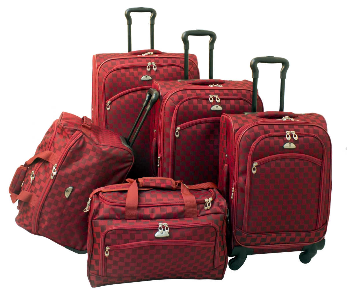 American Flyer 85400-5 RED 5 - Piece Madrid Spinner Luggage Set&#44; Red