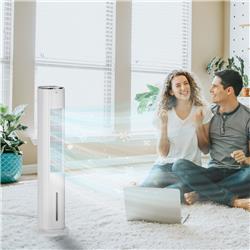 212 Main 824-040V81 HomCom 2-in-1 Portable Swivel Air Conditioner Humidifier Cooling Fan with 3 Modes&#44; White