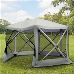 212 Main A20-103BG 12 x 12 ft. Outsunny 6-Sided Hexagon Pop Up Party Tent Gazebo&#44; Beige