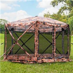 212 Main A20-103MX 12 x 12 ft. Outsunny 6-Sided Hexagon Pop Up Party Tent Gazebo&#44; Flower