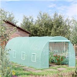 212 Main 845-233GN 20 x 10 x 7 ft. Outsunny Freestanding High Tunnel Walk-In Garden Greenhouse Kit - Green