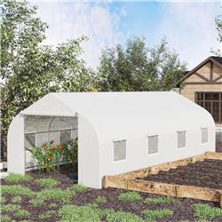 212 Main 845-232WT 20 x 10 x 7 ft. OutsunnyTunnel Greenhouse Large Walk-In Warm House - White