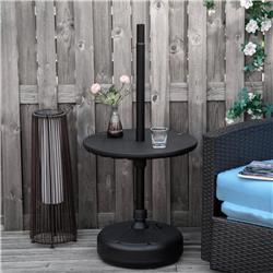 212 Main 84D-142 Outsunny 20 in. Umbrella Table Tray Portable Round Table Top for Beach&#44; Black