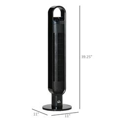 212 Main 824-046V80 39 in. HomCom Tower Fan Cooling for Bedroom with 80 deg Oscillating&#44; Black