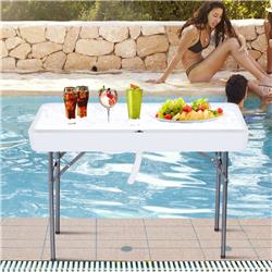 212 Main A20-074 Outsunny 48 in. Folding Table with Sink Fish Fillet Camping Picnic Outdoor Gardening Table