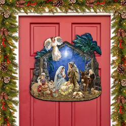 Designocracy 8652760H 24 x 18 in. Nativity with Angel Holiday Nativity Holiday Door Decor