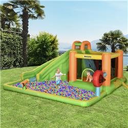 212 Main 342-049V01 Outsunny 7-in-1 Backyard Inflatable Bounce House with Pool Sports