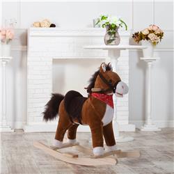 212 Main 330-083 Qaba Kids Ride-On Rocking Horse for Over 3 Years Old&#44; Brown