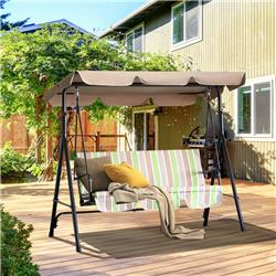212 Main 84A-054BU Outsunny 3-Seat Patio Swing Chair with Removable Cushion&#44; Multicolor