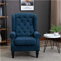 212 Main 833-695V80BU HomCom Tufted Fabric Tufted Accent Arm Chair&#44; Blue