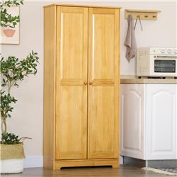 212 Main 838-368V00BN 67 in. HomCom Pine Wood Kitchen Pantry Storage Cabinet&#44; Brown