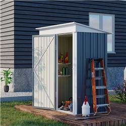 212 Main 845-840V01CG 5 x 3 x 6 ft. Outsunny Outdoor Metal Storage Sheds with floor - Cool Gray