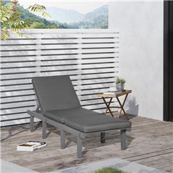 212 Main 84B-846GY Outsunny Chaise Lounge Chair for Outdoor&#44; Patio Recliner with 4-Position&#44; Gray