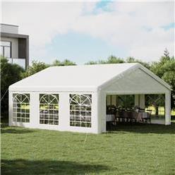 212 Main 84C-019 20 x 20 ft. Outsunny Heavy-Duty Large Wedding Tent&#44; White