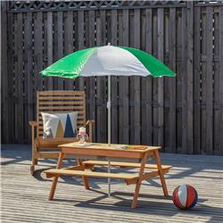 212 Main 343-033 Outsunny Kids Picnic Table with Umbrella & Storage Inside