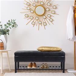 Ottoman storage bench with deals shoe rack