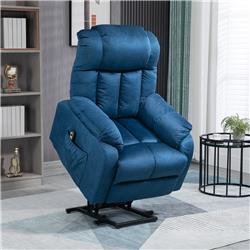 212 Main 713-111V81BU Homcom Lift Chair for Elderly Power Lift Recliner Chair with Side Pocket & Remote Control for Living Room - Blue