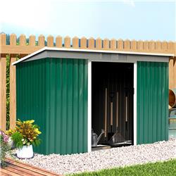 212 Main 845-032 9 x 4.5 x 5.5 ft. Outsunny Outdoor Rust Resistant Metal Garden Vented Storage Shed Metal Tool Storage House - Green & Wh