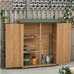 212 Main 845-275 Outsunny Outdoor Storage Cabinet Wooden Utility Tool Organizer Garden Shed with Waterproof Asphalt Rood&#44; Natural
