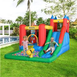 212 Main 342-018V80 Outsunny 6-in-1 Kids Bounce House Inflatable Water Slide with Pool