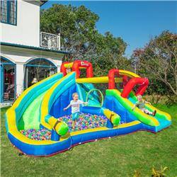 212 Main 342-044V80 Outsunny 5-in-1 Inflatable Water Slide Kids Bounce House Water Park Jumping Castle
