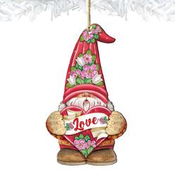 Designocracy 8611018 5 x 5.5 x 0.25 in. Love Gnome Wooden Love Family Kids Decor Ornament