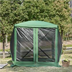 212 Main A20-157GN 7 x 7 ft. Outsunny Pop Up Canopy Camping Gazebo Portable Screen Tent with Carry Bag&#44; Green
