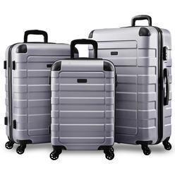 Hipack 25HP1903-SILVER Hipack Prime Hardside 3-Piece Spinner Luggage Set - Silver
