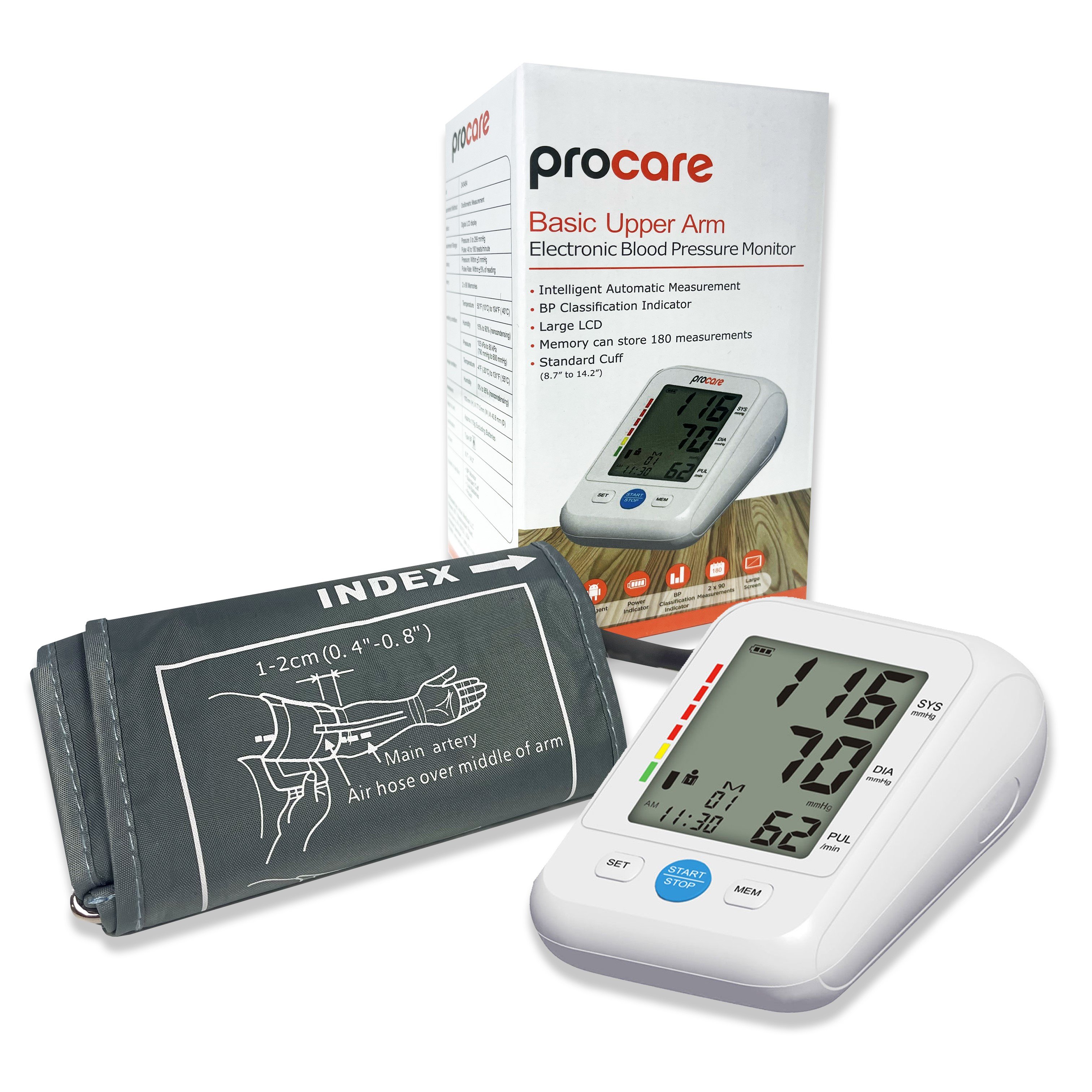 ProCare 240484 Basic Upper Arm Blood Pressure Monitor with Extra Large Cuff