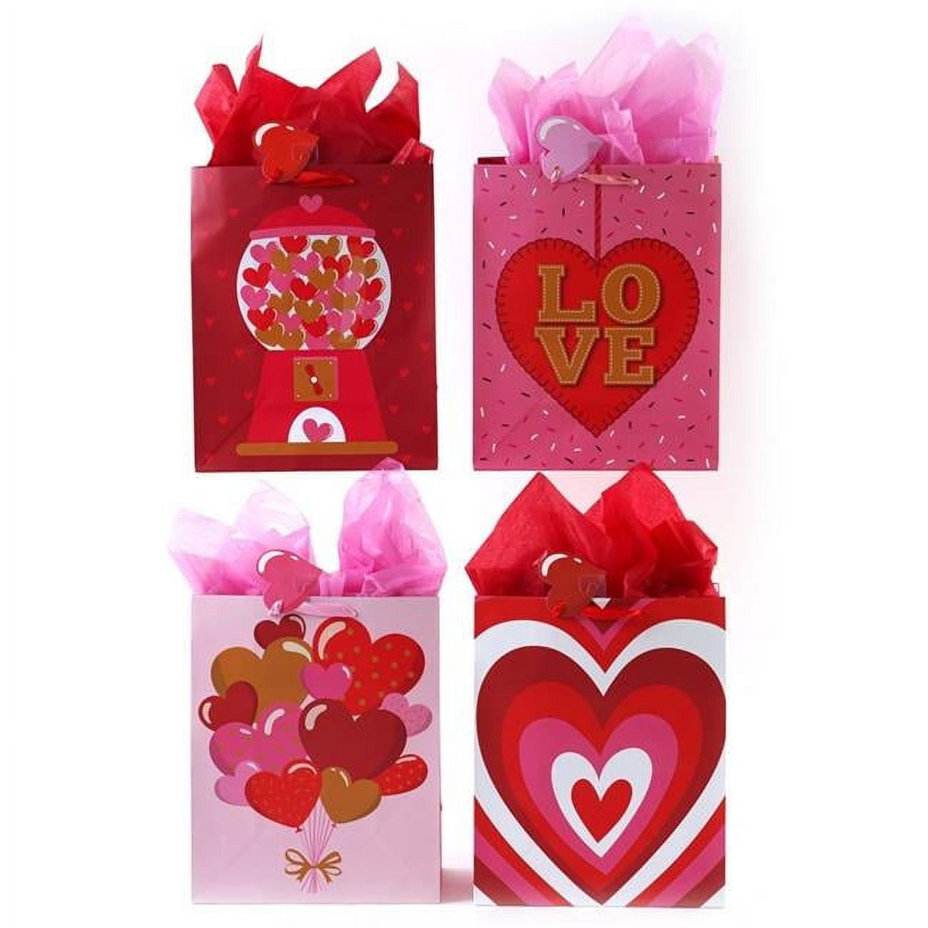 Ddi 2368121 4 Design Happy Hearts Valentine Gift Bags&#44; Extra Large - Case of 108