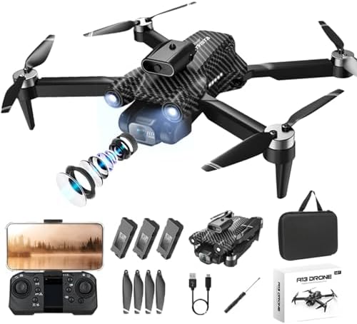 UNO1RC MC33336 Brushless Motor 1080P Wi-Fi FPV Mini Camera Drone with 3 Batteries&#44; One-Click Take Off&#44; Landing&#44; 90dDeg Elec