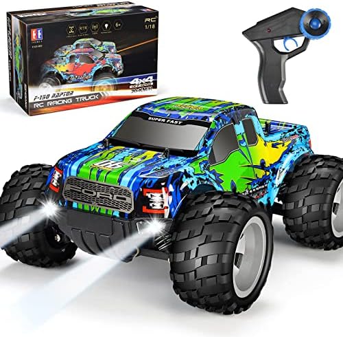 UNO1RC MC33333 E Ford Raptor F150 20km-h 4WD Remote Control Car with Rechargeable Battery Headlights High Speed Off Road Monster Trucks