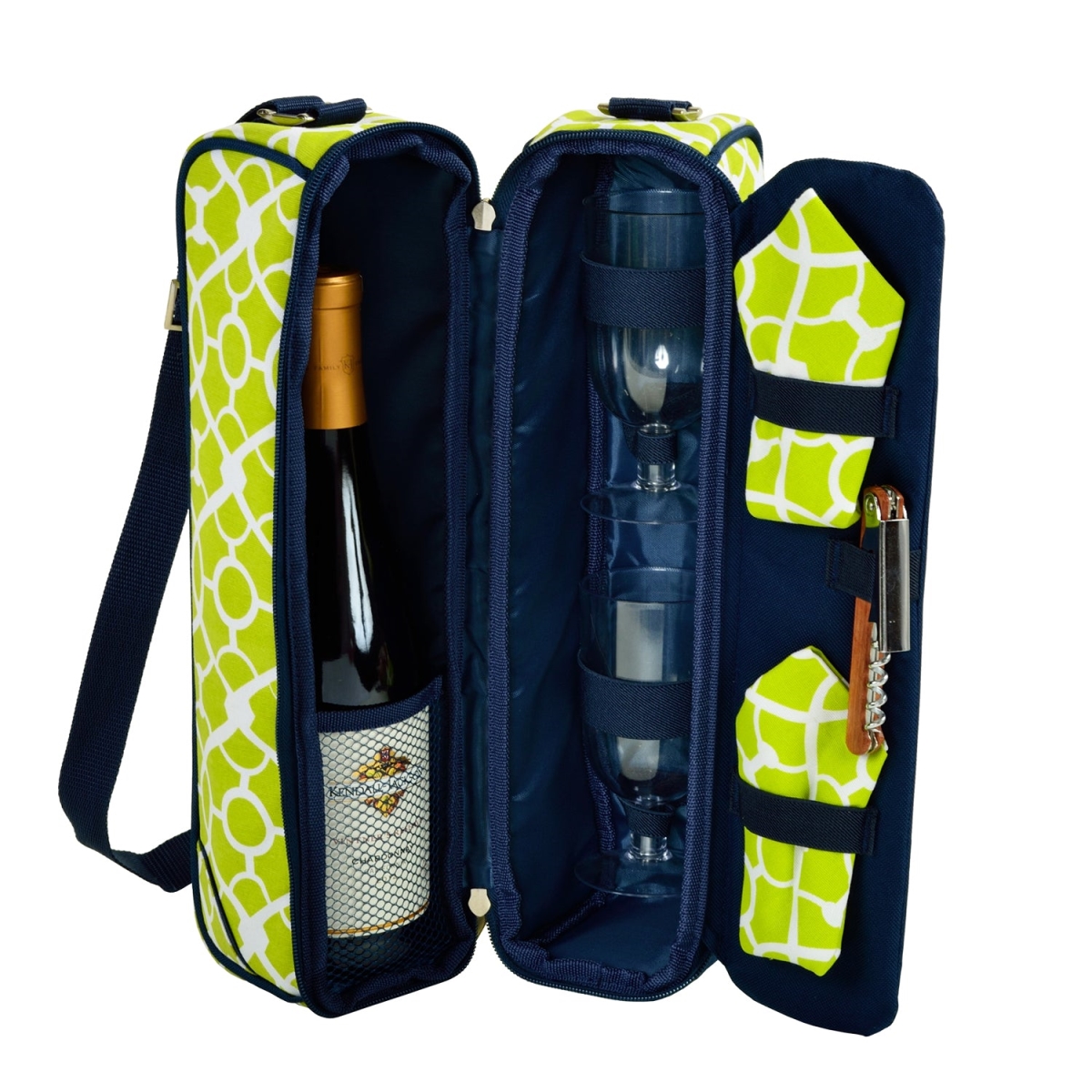 Picnic At Ascot 133-TG-PAA Picnic at Ascot Sunset Wine Carrier for 2 (133) - Trellis Green