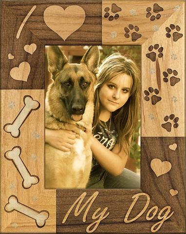 GiftWorksPlus  Giftworks Plus IHS0004 I Heart My Dog- Alder Wood Frame- 5 x 7 In