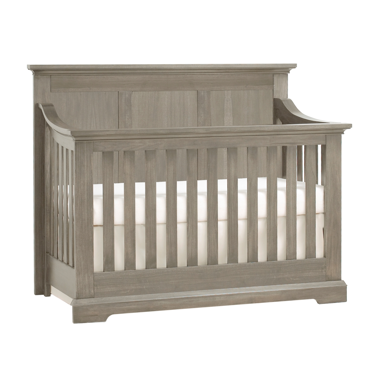 HomeRoots 530234 Solid & Manufactured Wood Standard Four in One Convertible Crib&#44; Ash Gray