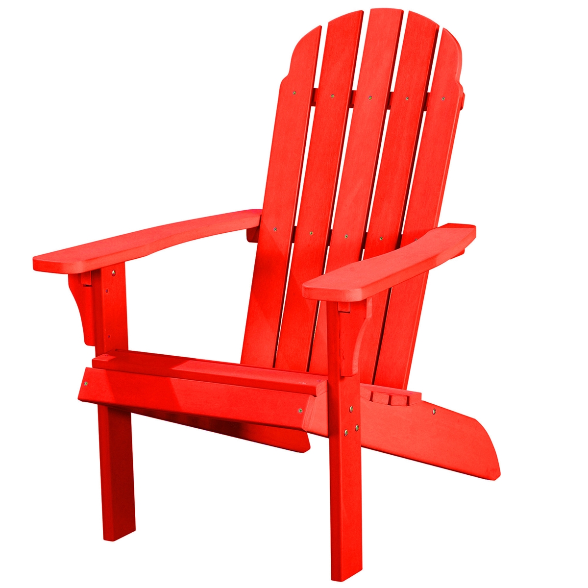HomeRoots 483881 27 in. Red Heavy Duty Plastic Adirondack Chair