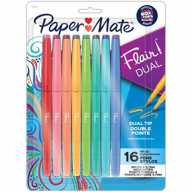 Paper-Mate PAP2181607 Assorted Color Flair Duo Pen&#44; Pack of 16