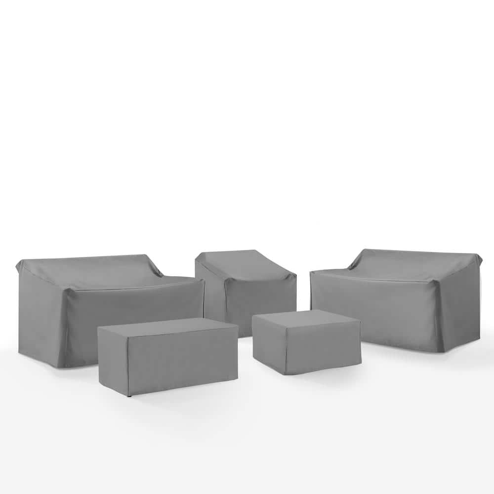 Crosley Furniture MO75054-GY 30 x 58 x 36.5 in. Outdoor Sectional Furniture Cover Set&#44; Gray - 5 Piece