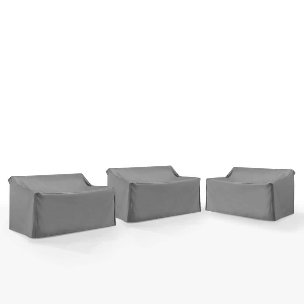 Crosley Furniture MO75045-GY 30 x 58 x 36.5 in. Outdoor Sectional Furniture Cover Set&#44; Gray - 3 Piece