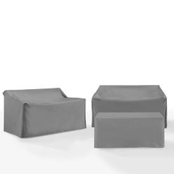 Crosley Furniture MO75034-GY 30 x 58 x 36.5 in. Outdoor Furniture Cover Set&#44; Gray - 3 Piece