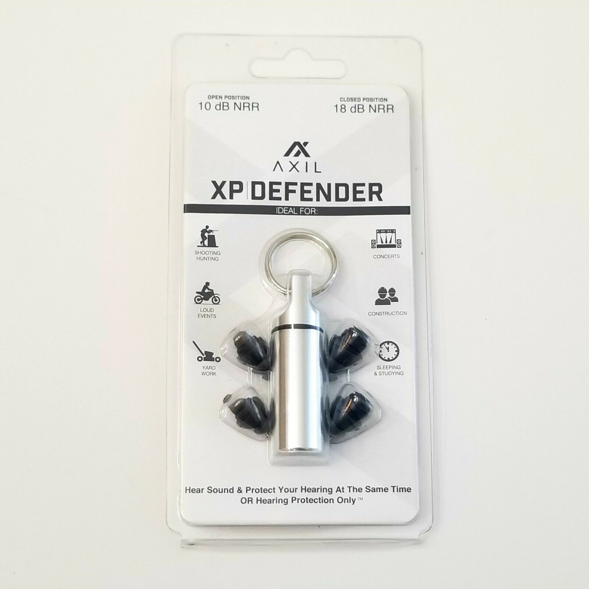 AXIL AX-XPD-SM-L XP Defender Ear Plug for Shooting Protection&#44; Black
