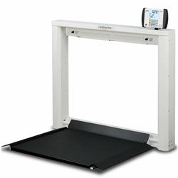 Cardinal & Detecto 7550-AC 1000 x 0.2 lbs Wall Mount with AC Adapter Fold Down Platform Wheelchair Scale