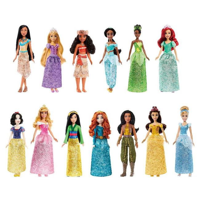 Mattel MTTHLW02 Disney Princess Core Doll Toy&#44; Assorted Color - 4 Piece