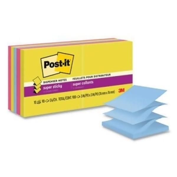 Post-it MMMR33010SSJOY Pop-up Notes Super Sticky Pad&#44; Assorted Color - Pack of 10