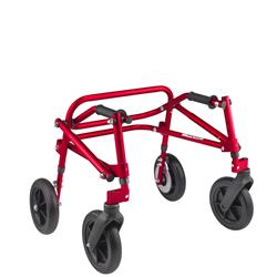 Ziggo KP418 8 in. 4 Wheel Klip Lightweight Medical Posterior Rollator Walker-Gait Trainer for Toddlers&#44; Kids & Teens&#44; Red - Ex