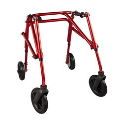 Ziggo KP428R 8 in. 4 Wheel Klip Lightweight Medical Posterior Rollator Walker-Gait Trainer for Toddlers&#44; Kids & Teens&#44; Red - S