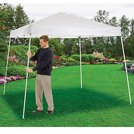 GLOBAL INDUSTRIES Global Industrial 602190WH Portable Slant Leg Pop Up Canopy&#44; White - 10 ft. x 10 ft. x 8 ft. 11 in.