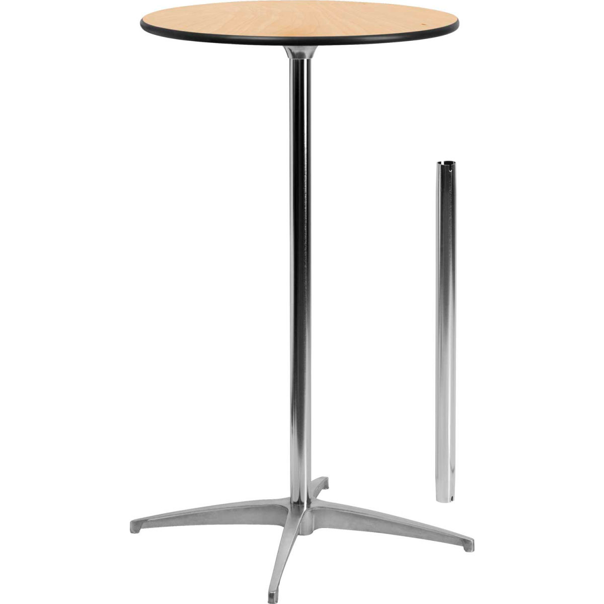 GLOBAL INDUSTRIES Global Industrial B2256311 24 in. Flash Furniture Round Cocktail Table with 30 & 42 in. Leg Columns&#44; Natural