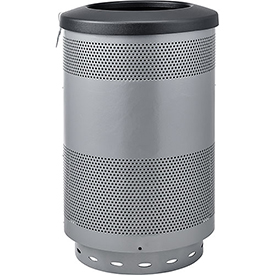 GLOBAL INDUSTRIES Global Industrial 641314GY 55 gal Perforated Steel Receptacle with Flat Lid - Gray