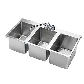 Krowne B2169643 36 x 18 in. Three Compartment Drop-In Hand Sink